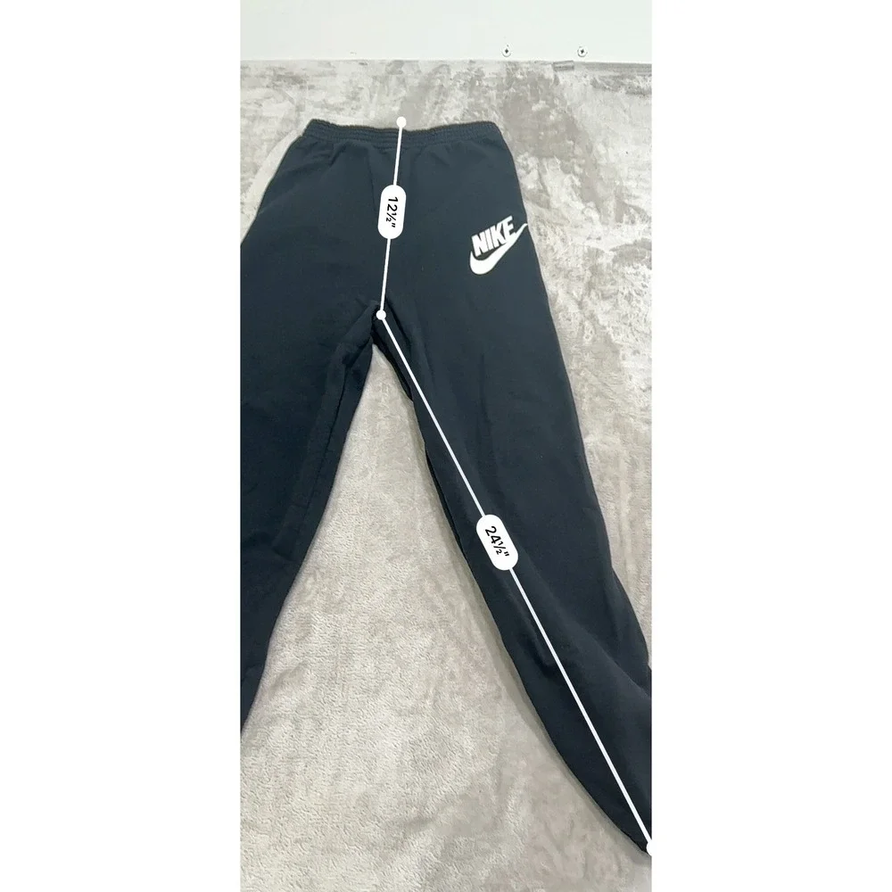 Nike Joggers Boys Size L Black Tapered Fit Cotton Blend Athletic Sweatpants EUC